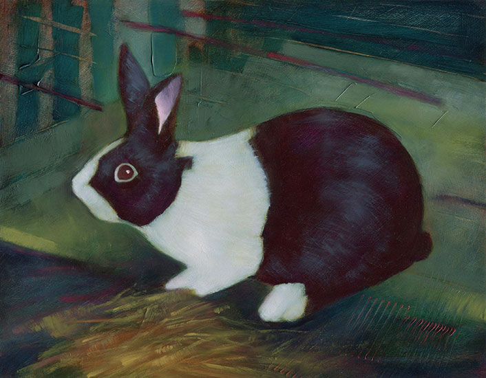 Alexandria Levin | Oil Paintings | Tuxedo Rabbit