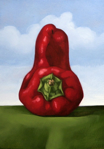Red Bell Pepper - Oil Painting by Alexandria Levin